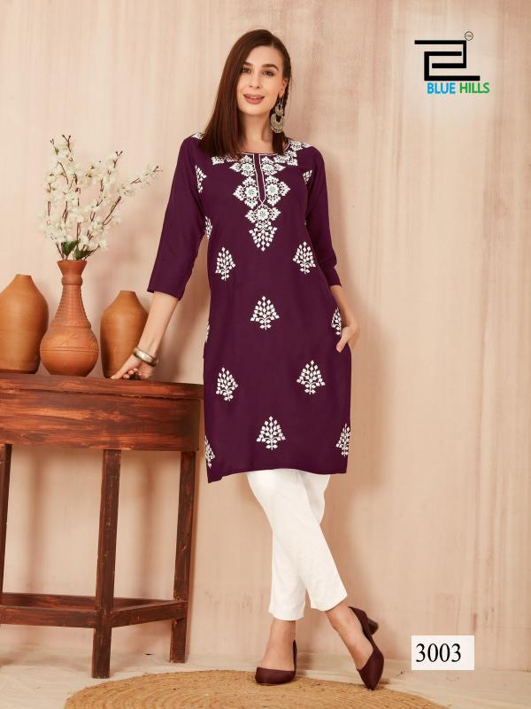 Blue Hills Nawab Vol 3 Rayon Embroidered Kurti Collection